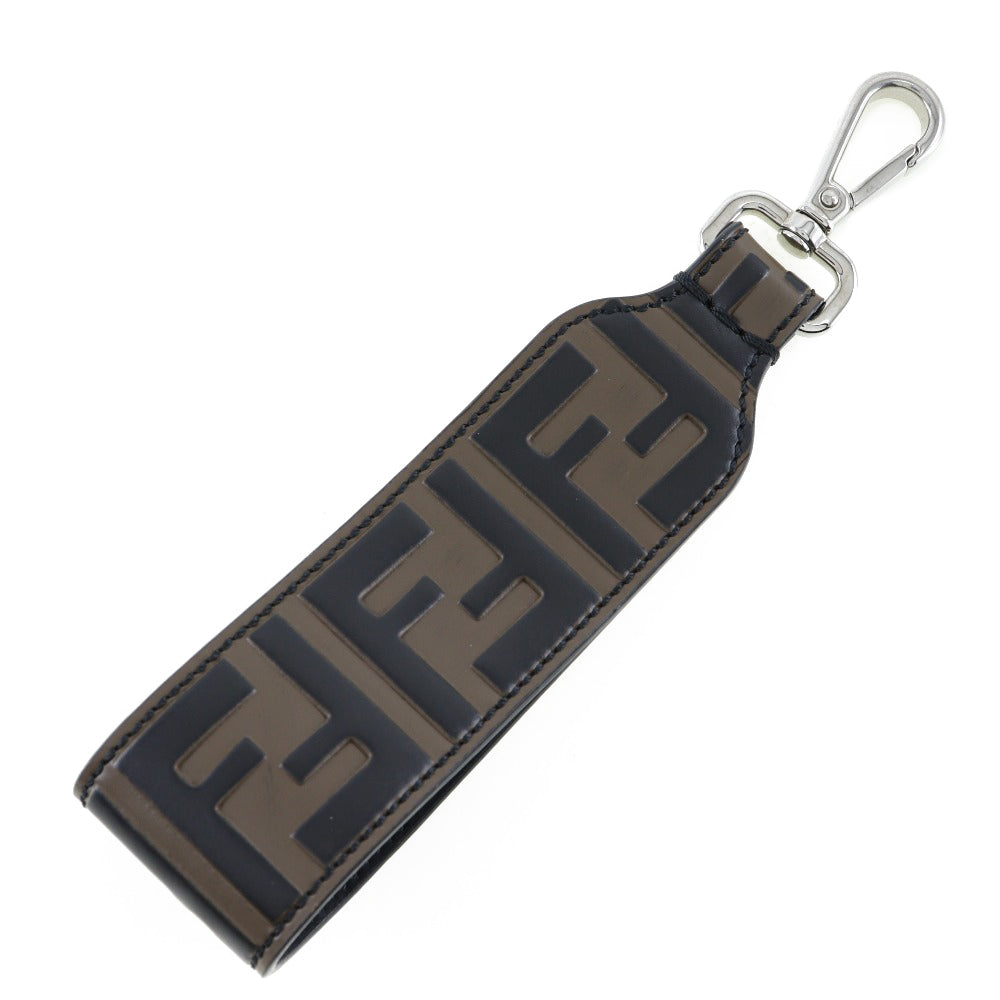 FENDI charm leather Brown key ring FF logo Women(Unisex) Used Authentic