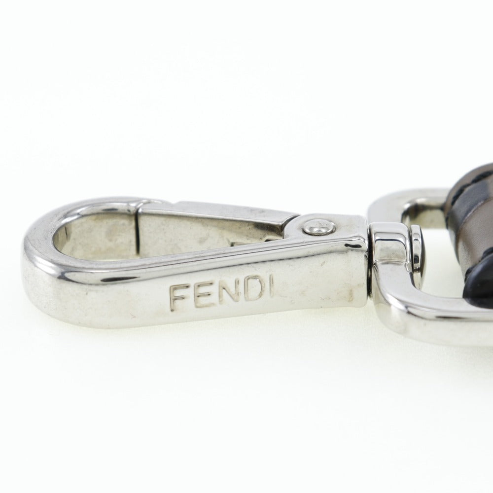 FENDI charm leather Brown key ring FF logo Women(Unisex) Used Authentic