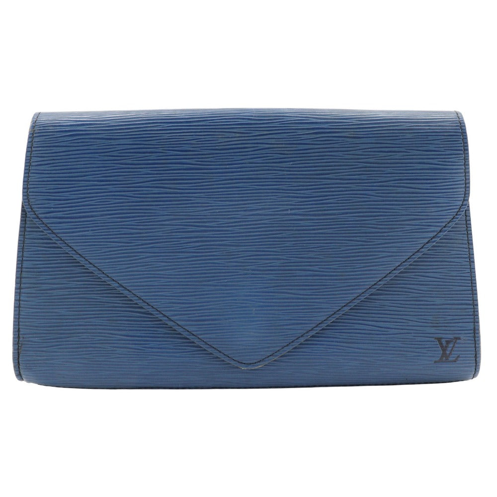 LOUIS VUITTON Clutch bag M52635 Epi Leather Blue business bag Art deco