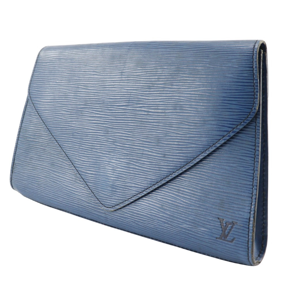 LOUIS VUITTON Clutch bag M52635 Epi Leather Blue business bag Art deco