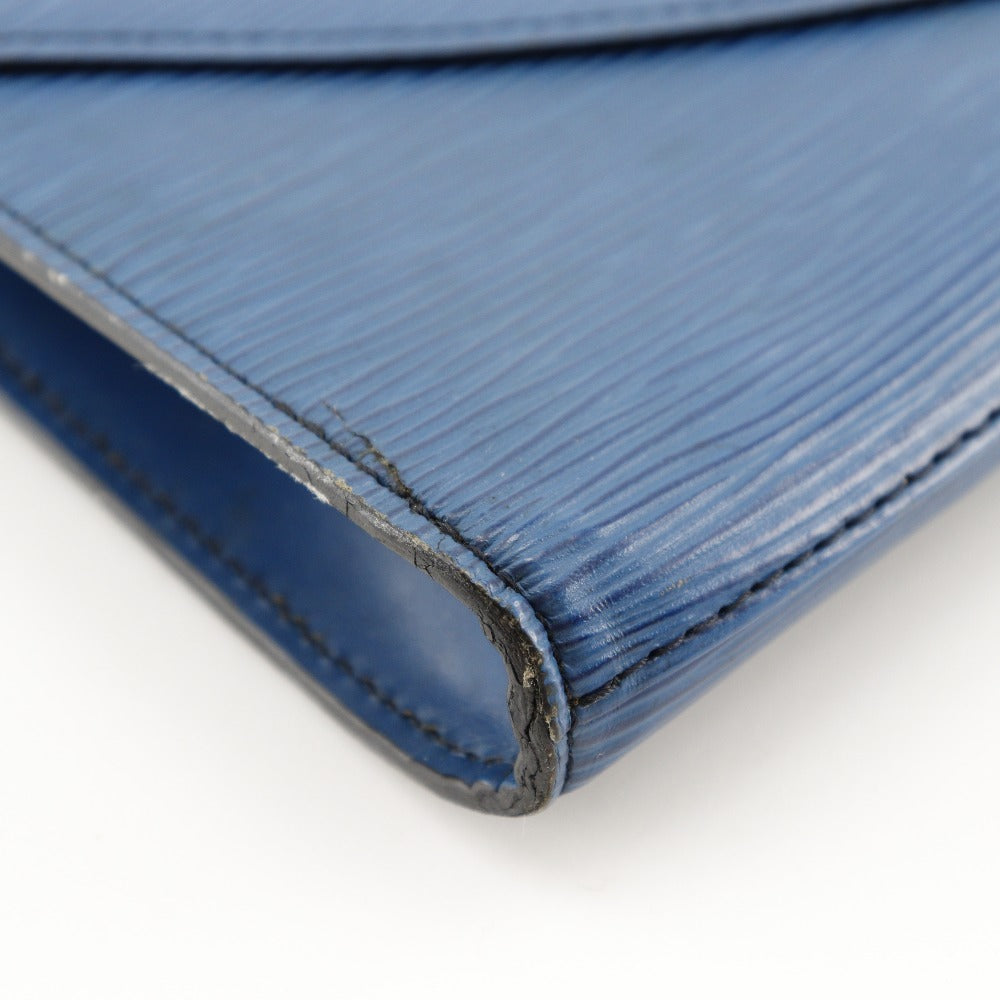 LOUIS VUITTON Clutch bag M52635 Epi Leather Blue business bag Art deco