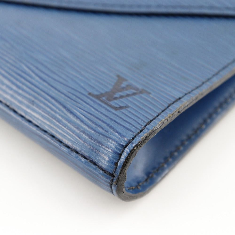 LOUIS VUITTON Clutch bag M52635 Epi Leather Blue business bag Art deco