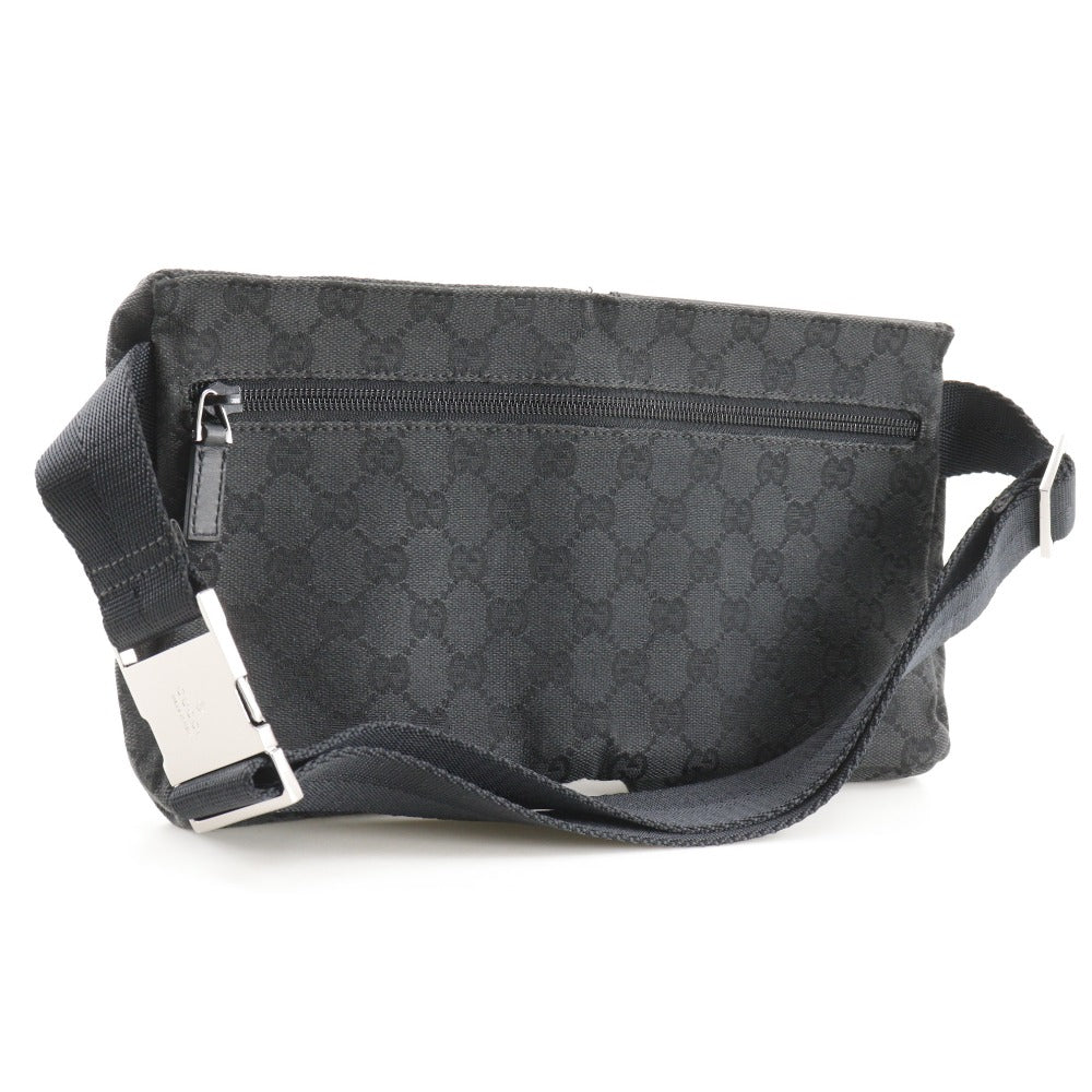 GUCCI Waist bag 28566 GG canvas, leather black Sling bag