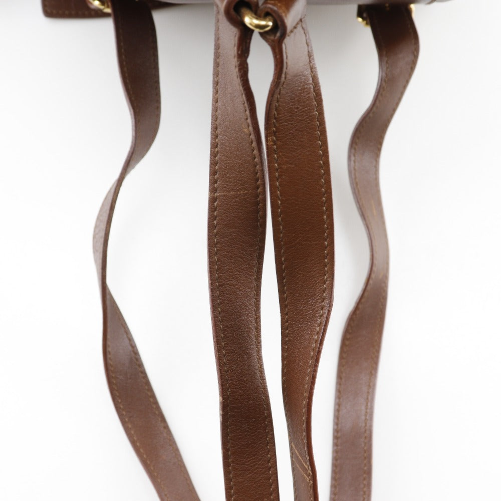 GUCCI Backpack leather Brown Old Gucci Bamboo handle