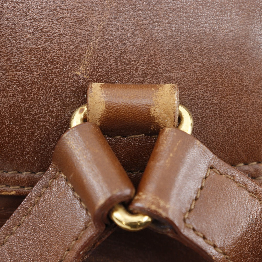 GUCCI Backpack leather Brown Old Gucci Bamboo handle