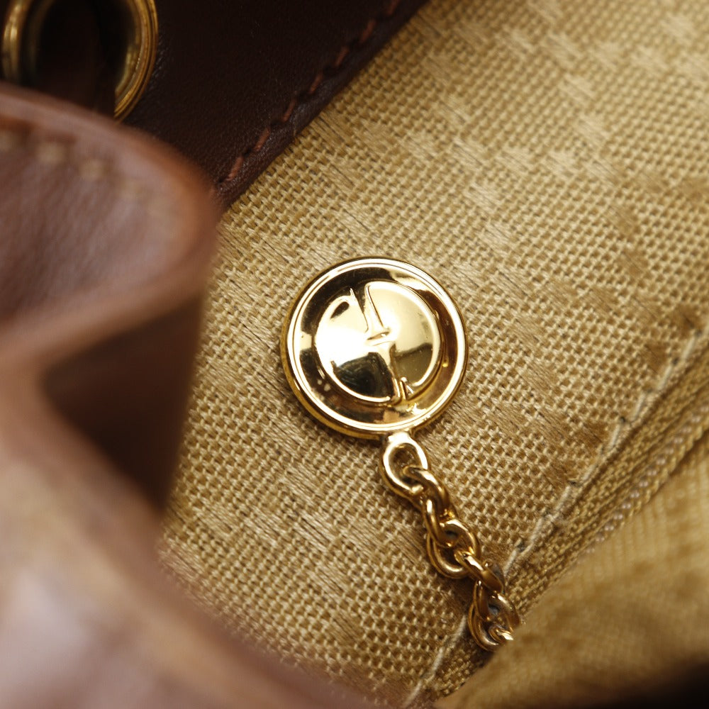 GUCCI Backpack leather Brown Old Gucci Bamboo handle