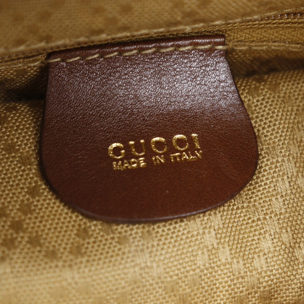 GUCCI Backpack leather Brown Old Gucci Bamboo handle