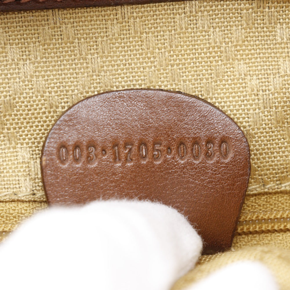 GUCCI Backpack leather Brown Old Gucci Bamboo handle