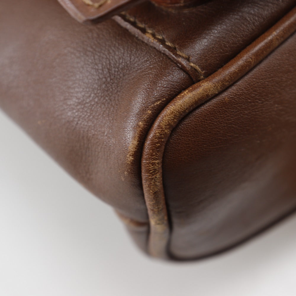 GUCCI Backpack leather Brown Old Gucci Bamboo handle