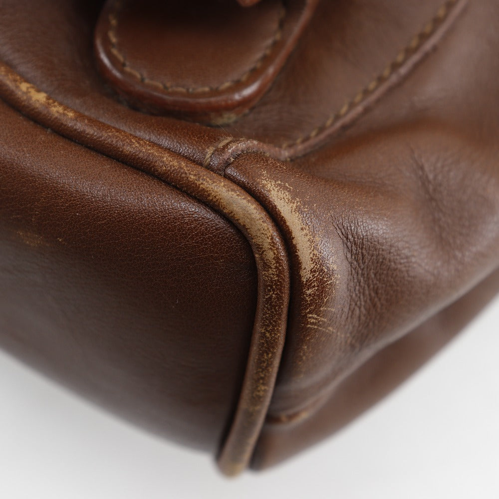 GUCCI Backpack leather Brown Old Gucci Bamboo handle