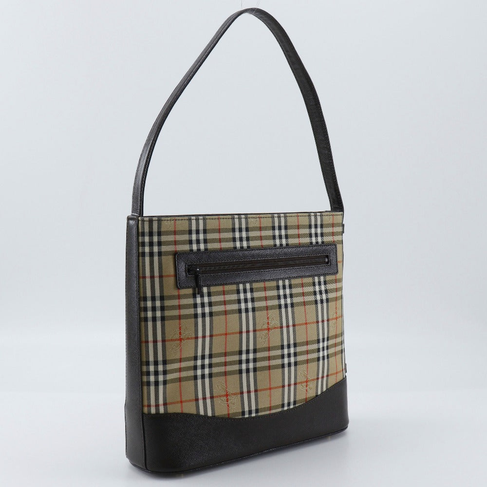 BURBERRY Shoulder Bag Canvas, Leather Brown Nova Check