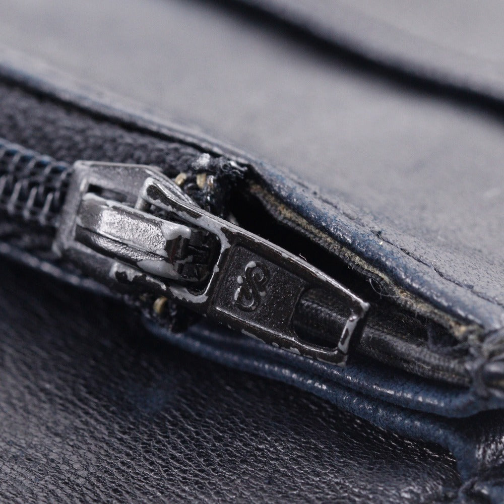 CHANEL Long Wallet Purse lambskin black vintage COCO Mark