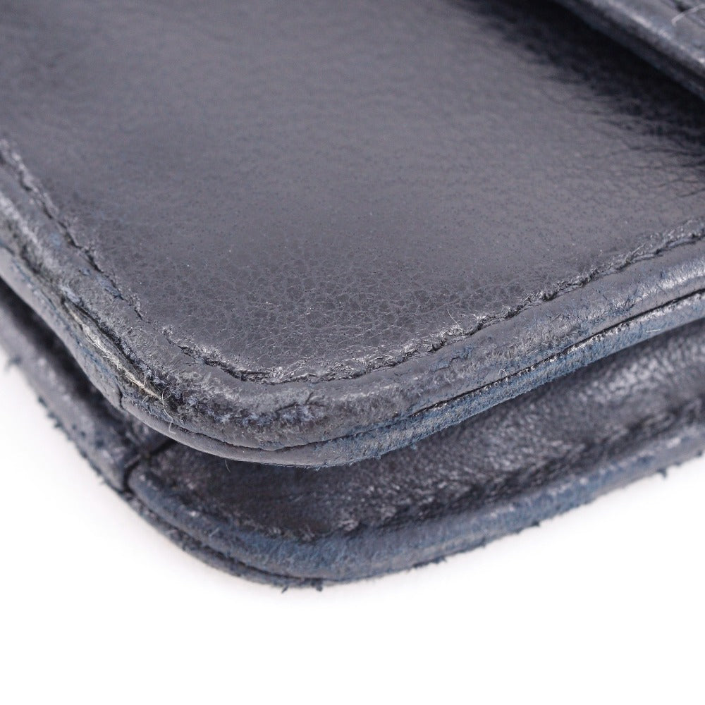 CHANEL Long Wallet Purse lambskin black vintage COCO Mark