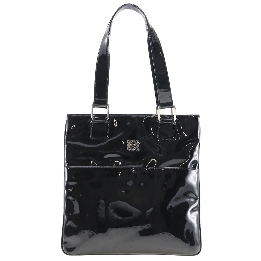 LOEWE Shoulder Bag enamel black Women Used Authentic