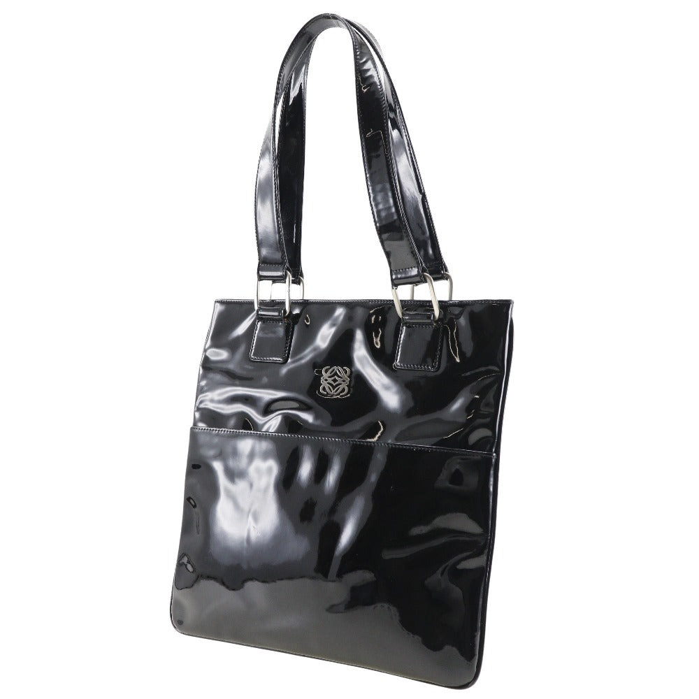 LOEWE Shoulder Bag enamel black Women Used Authentic