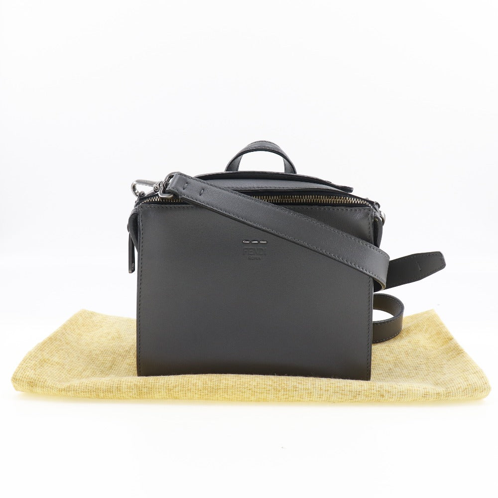 FENDI Handbag 7M0238O7B leather gray 2WAYShoulder mini messenger Women Used Authentic