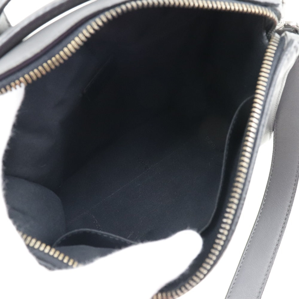FENDI Handbag 7M0238O7B leather gray 2WAYShoulder mini messenger Women Used Authentic