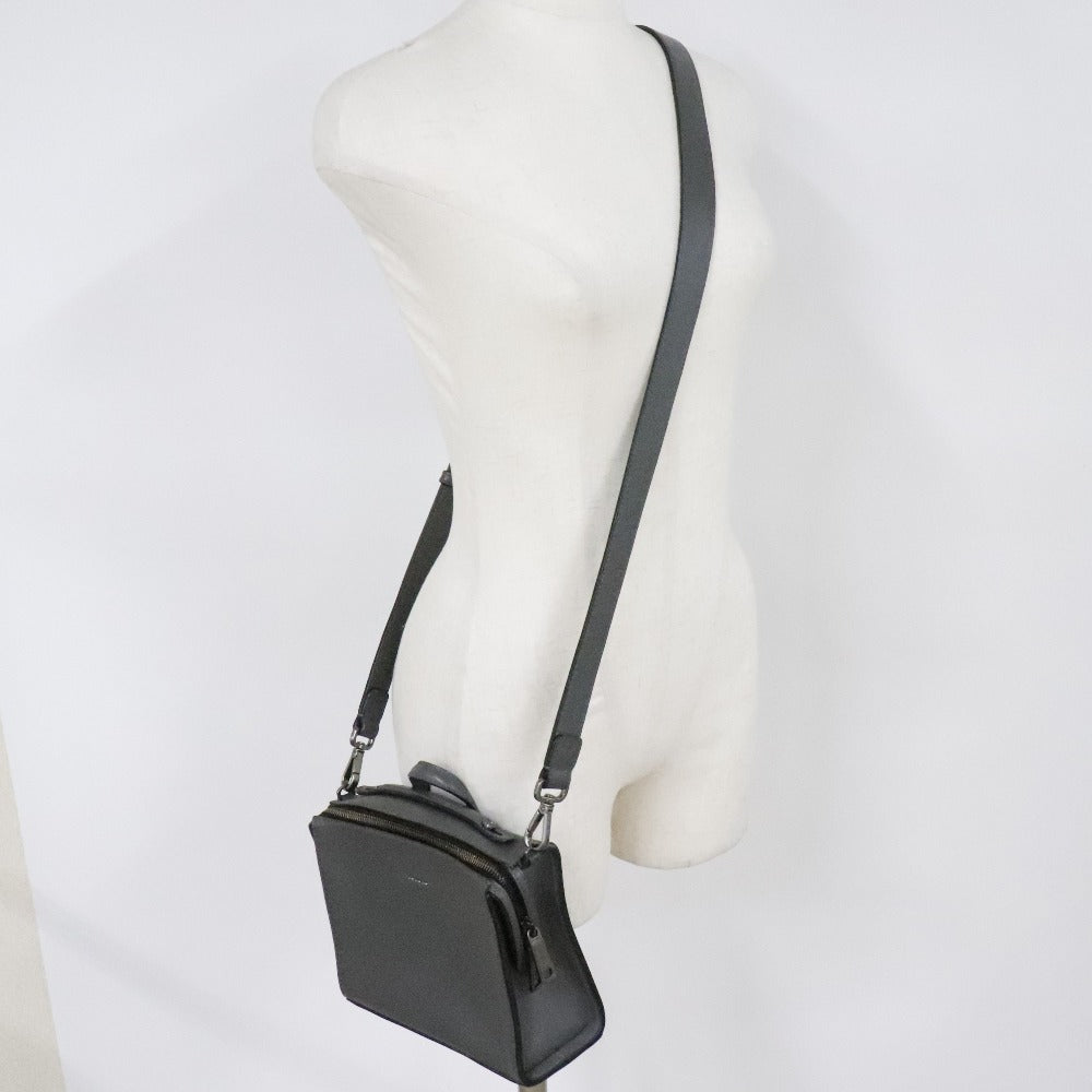 FENDI Handbag 7M0238O7B leather gray 2WAYShoulder mini messenger Women Used Authentic