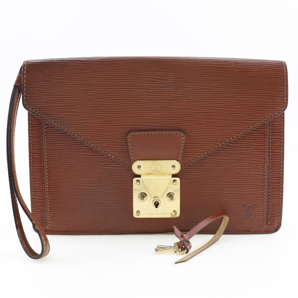 LOUIS VUITTON business bag Epi Leather Brown Serie Dragonne