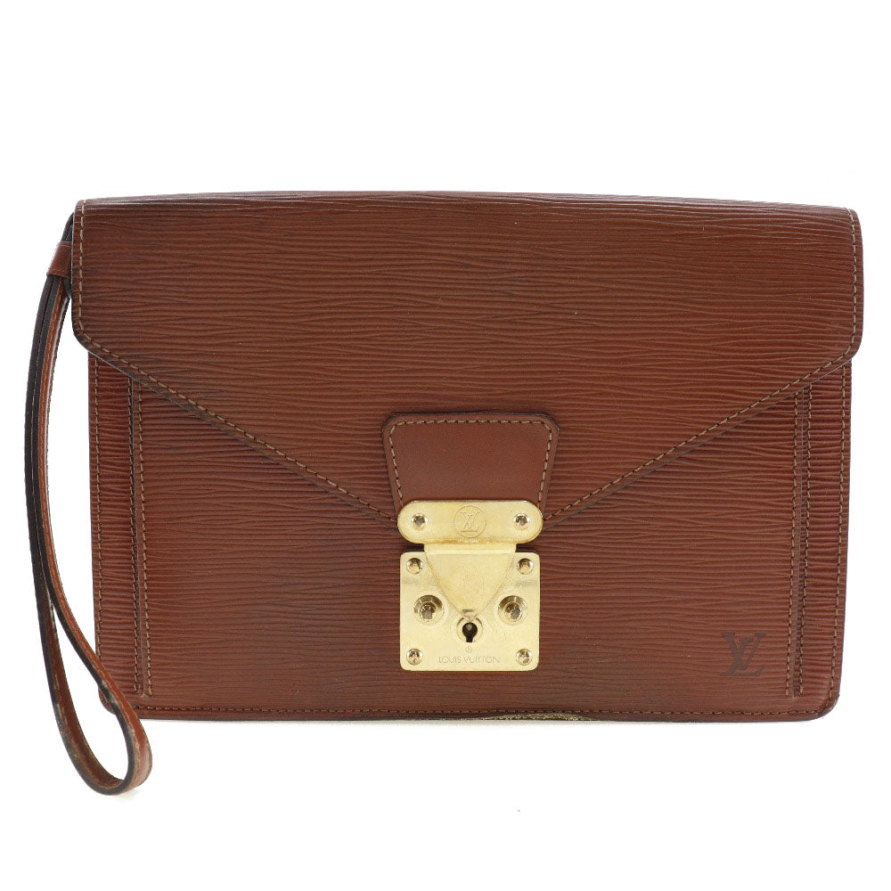 LOUIS VUITTON business bag Epi Leather Brown Serie Dragonne