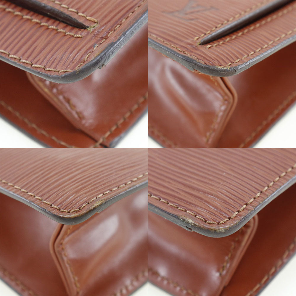 LOUIS VUITTON business bag Epi Leather Brown Serie Dragonne