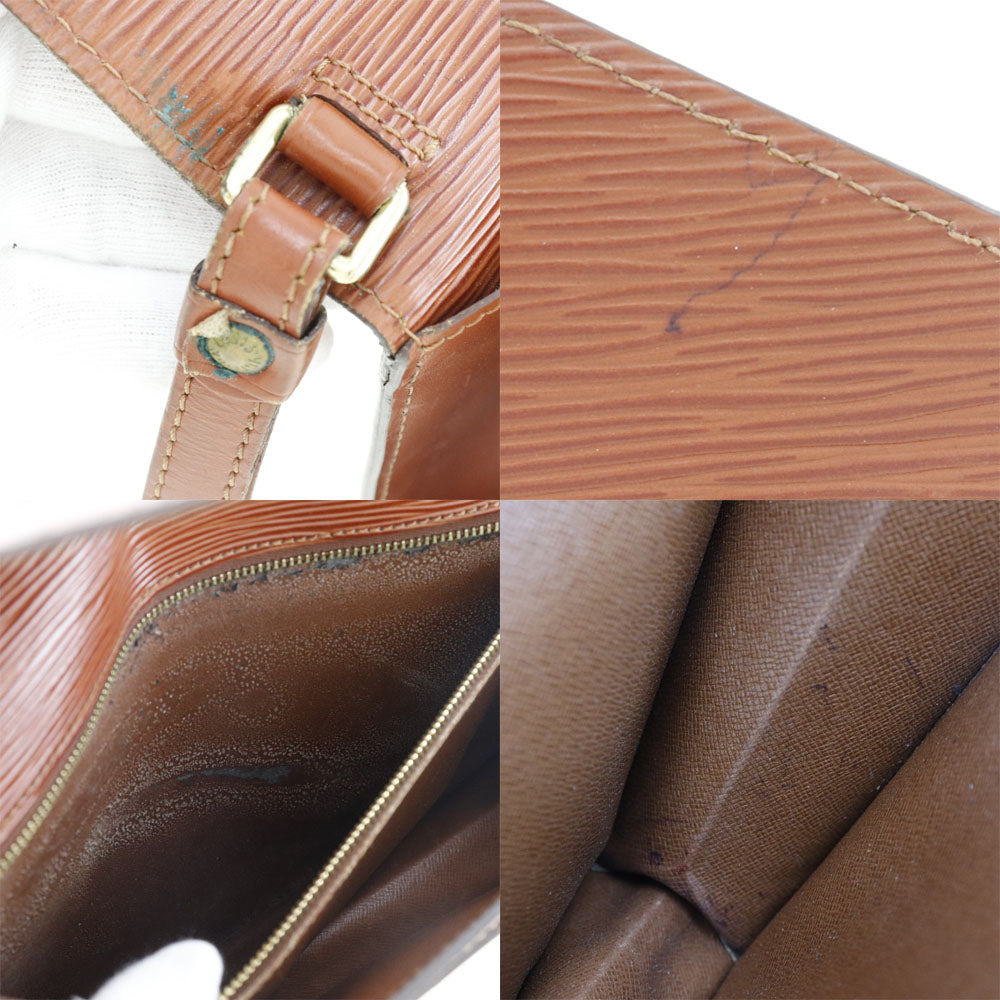 LOUIS VUITTON business bag Epi Leather Brown Serie Dragonne