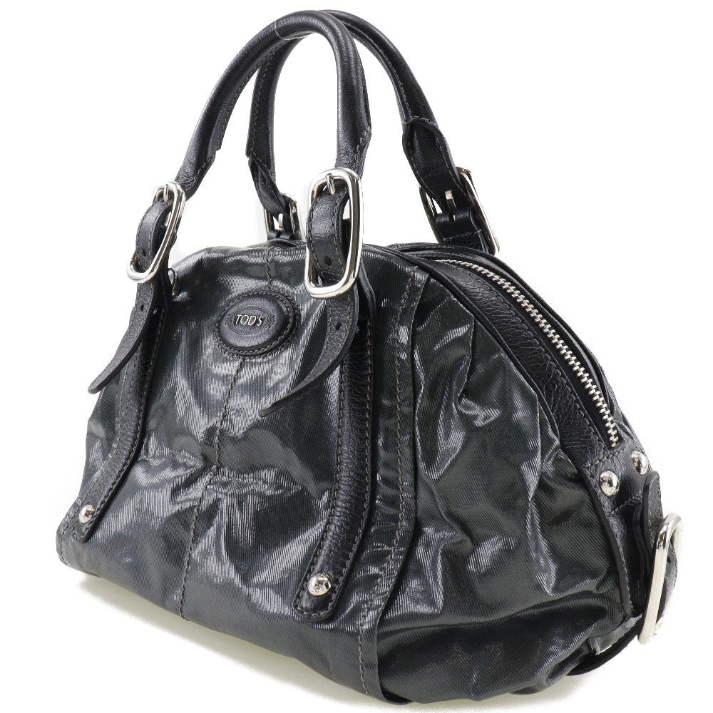 TOD�fS Handbag Nylon, Leather khaki G line Women Used Authentic