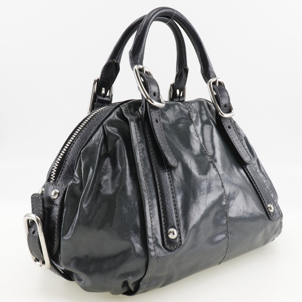 TOD�fS Handbag Nylon, Leather khaki G line Women Used Authentic