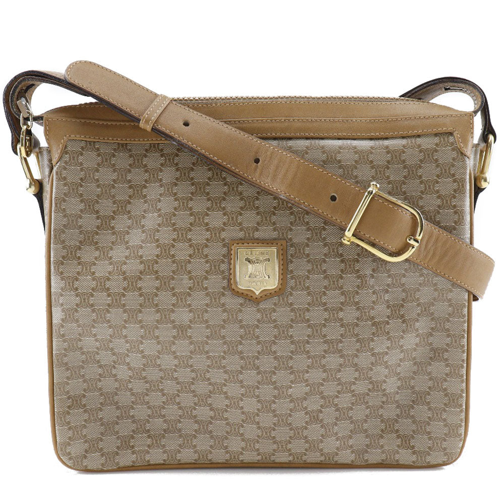 CELINE Shoulder Bag PVC beige Macadam Women Used Authentic