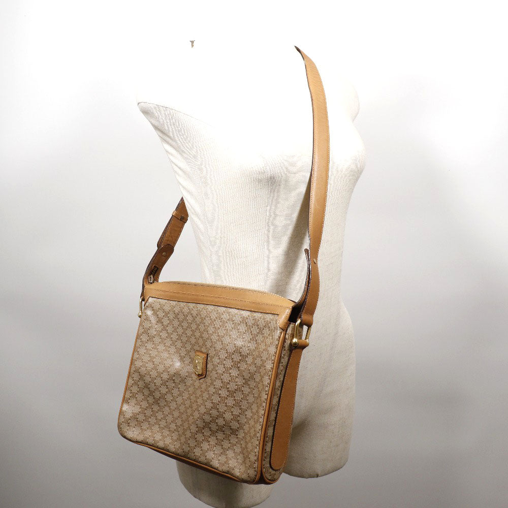 CELINE Shoulder Bag PVC beige Macadam Women Used Authentic