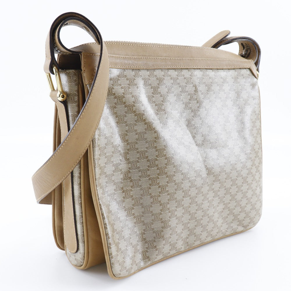 CELINE Shoulder Bag PVC beige Macadam Women Used Authentic