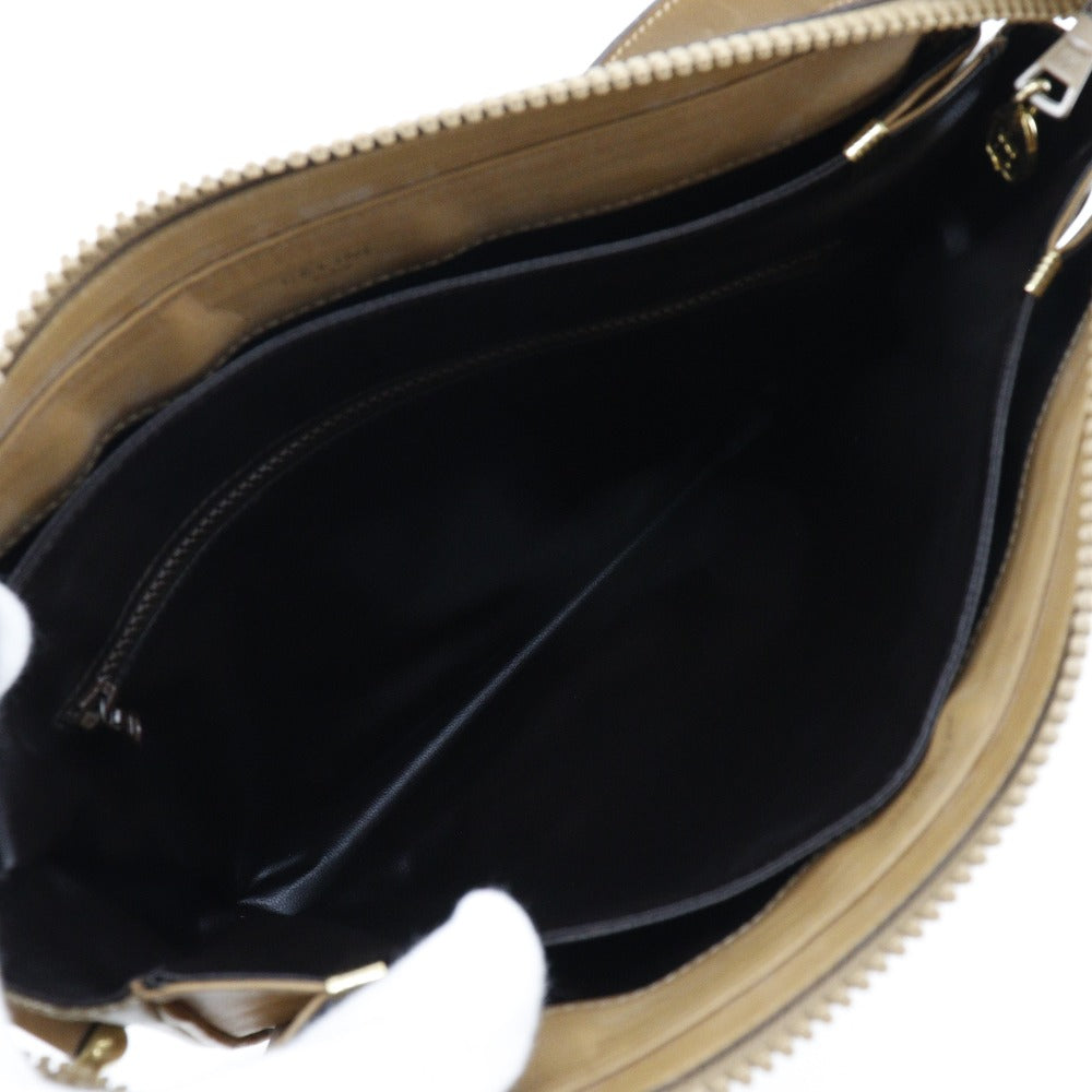 CELINE Shoulder Bag PVC beige Macadam Women Used Authentic