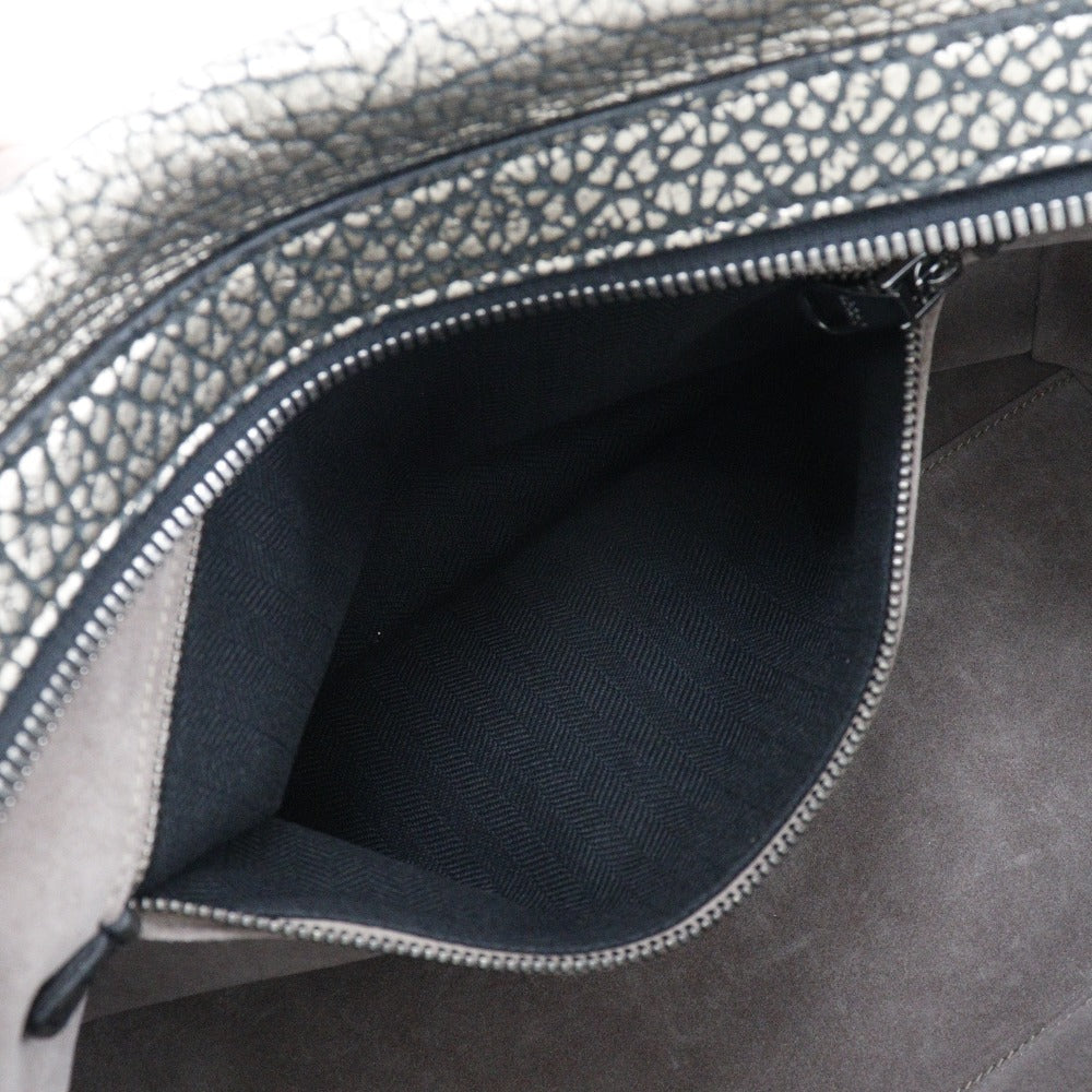 LOEWE Handbag Calfskin Black, Silver Mini Boston 2WAYShoulder Women Used Authentic