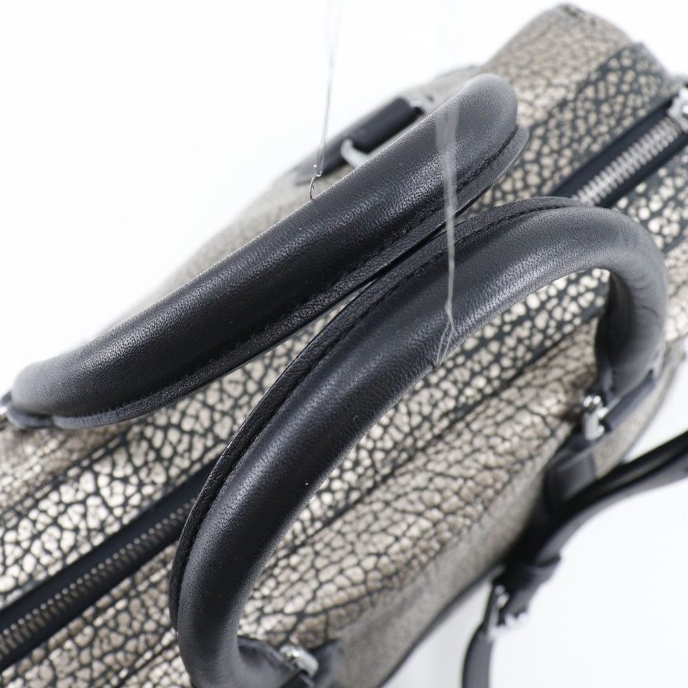LOEWE Handbag Calfskin Black, Silver Mini Boston 2WAYShoulder Women Used Authentic