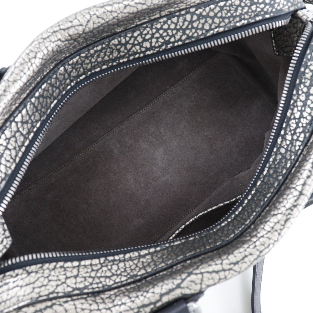 LOEWE Handbag Calfskin Black, Silver Mini Boston 2WAYShoulder Women Used Authentic