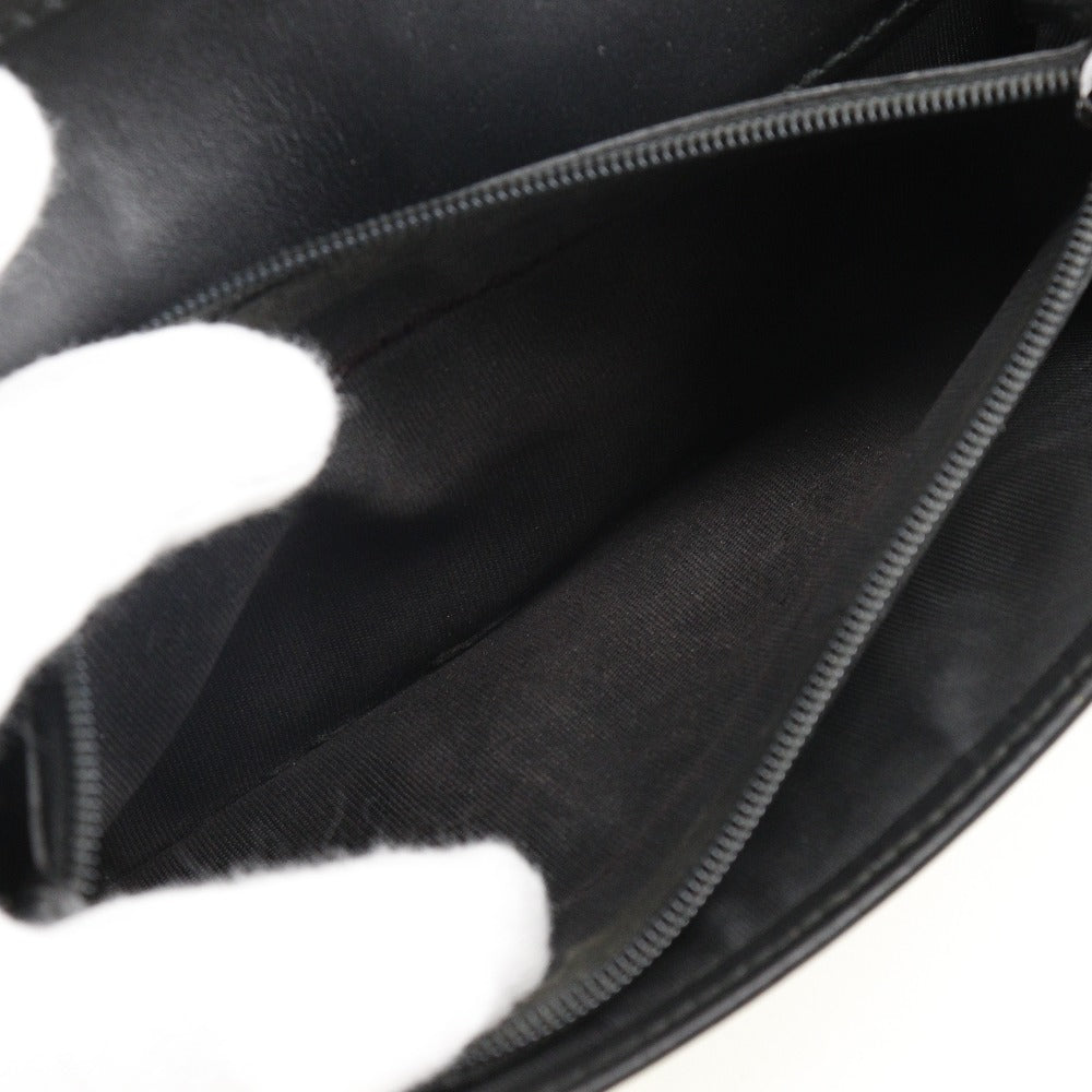 GUCCI Long Wallet Purse 233112 leather black GG Shima