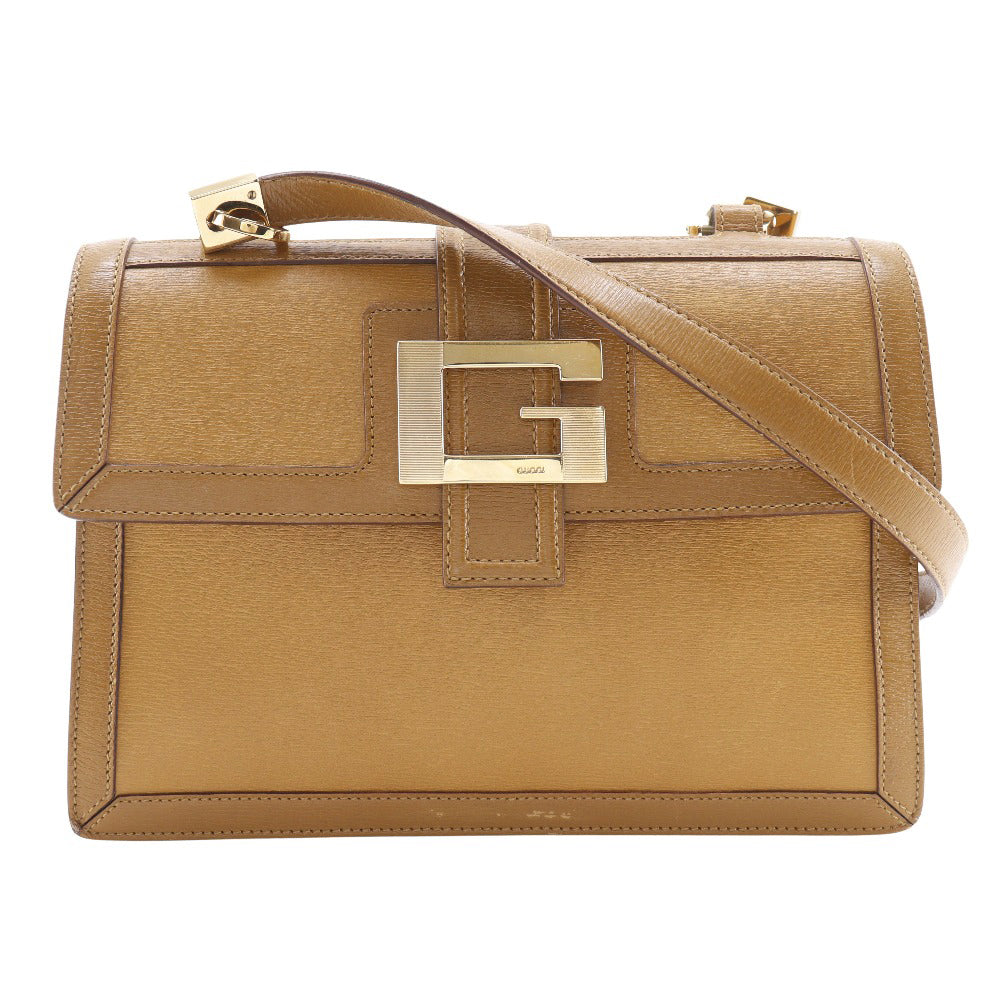 GUCCI Shoulder Bag 001.4140 Calfskin Brown G buckle