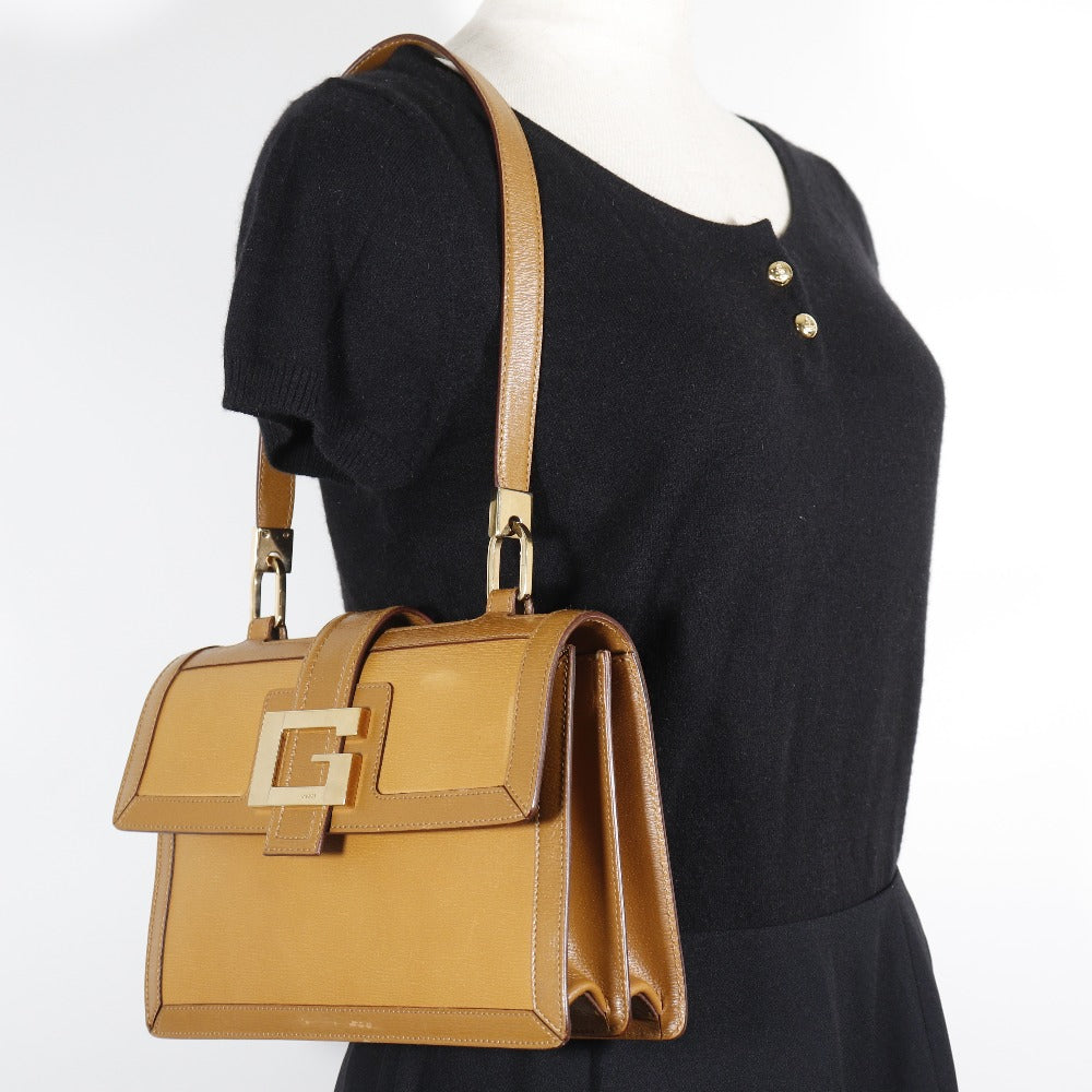 GUCCI Shoulder Bag 001.4140 Calfskin Brown G buckle