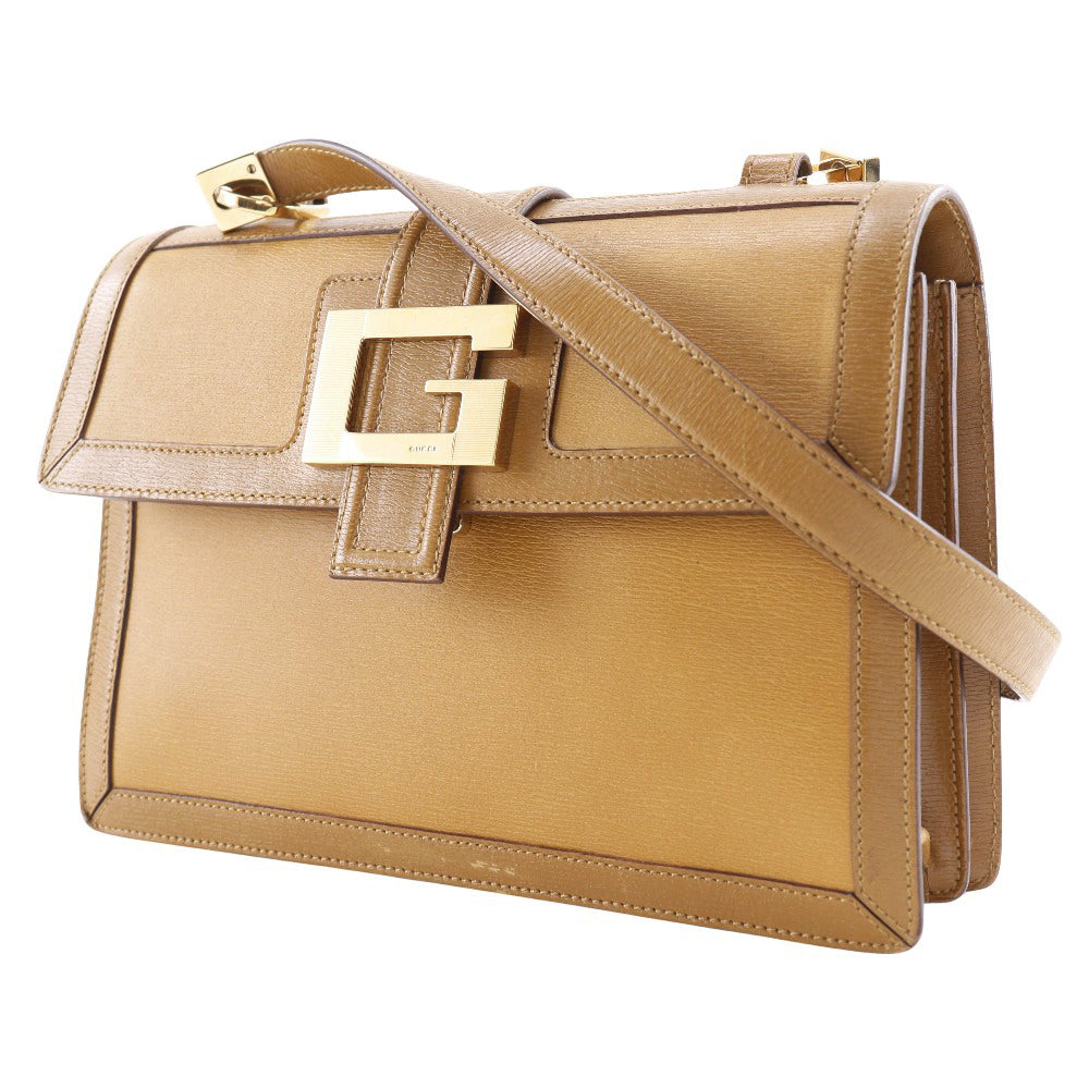 GUCCI Shoulder Bag 001.4140 Calfskin Brown G buckle