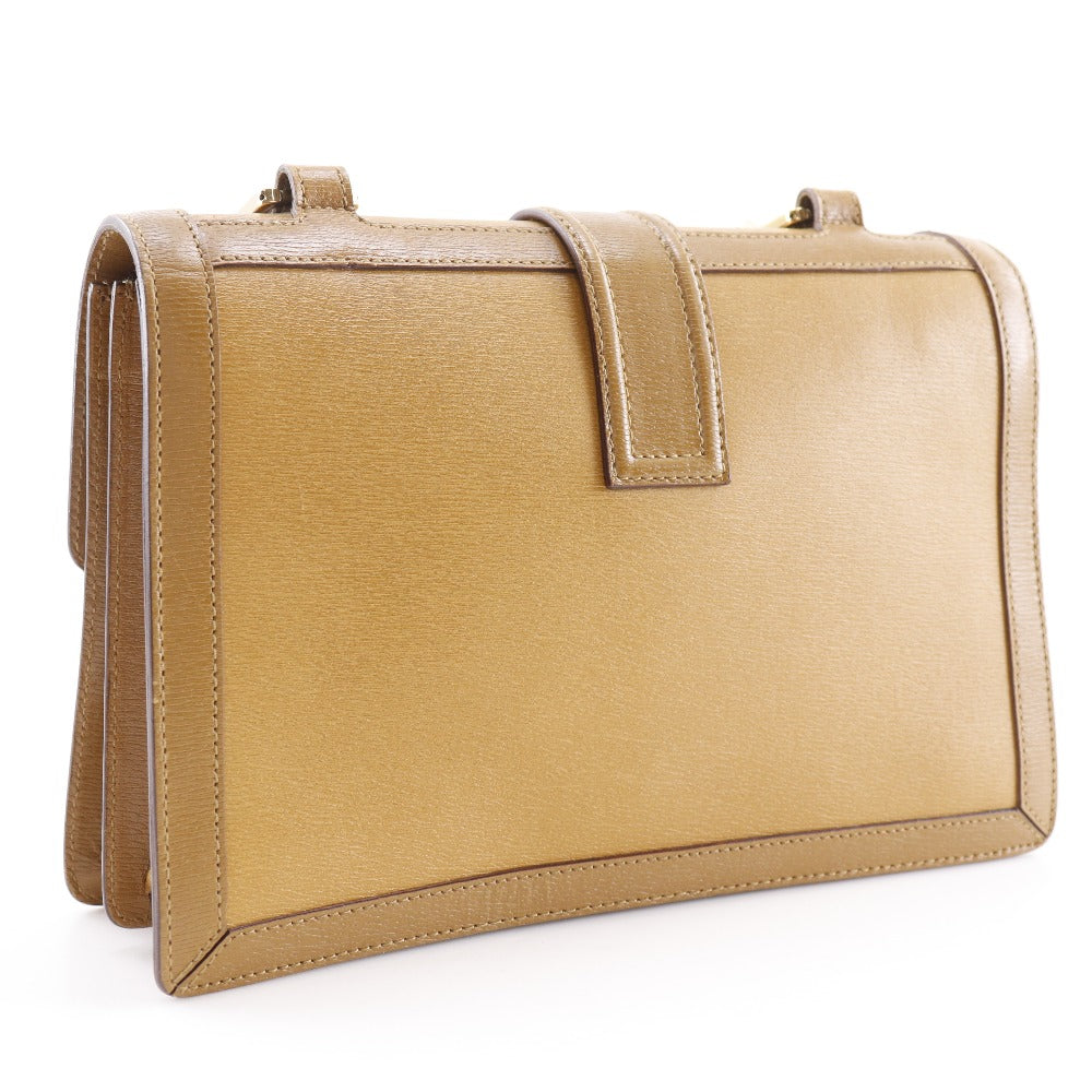 GUCCI Shoulder Bag 001.4140 Calfskin Brown G buckle