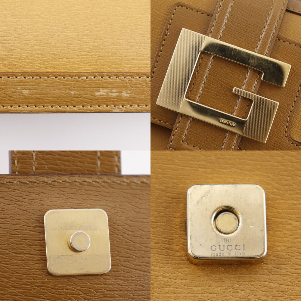 GUCCI Shoulder Bag 001.4140 Calfskin Brown G buckle