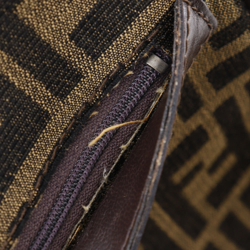 FENDI Shoulder Bag Nylon canvas Brown Zucca