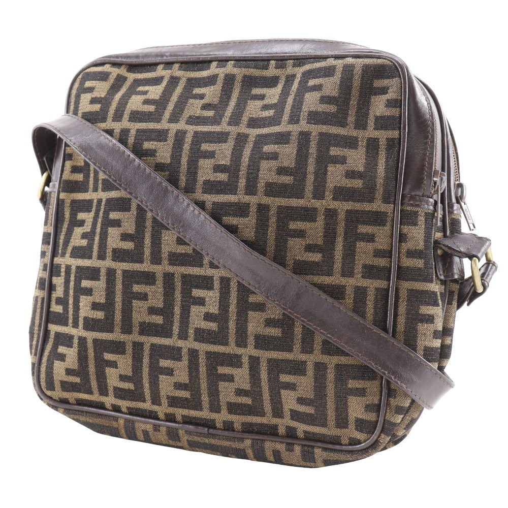 FENDI Shoulder Bag Nylon canvas Brown Zucca