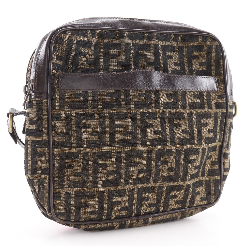 FENDI Shoulder Bag Nylon canvas Brown Zucca