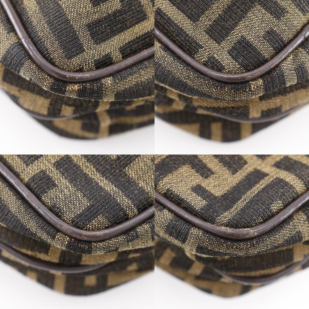 FENDI Shoulder Bag Nylon canvas Brown Zucca