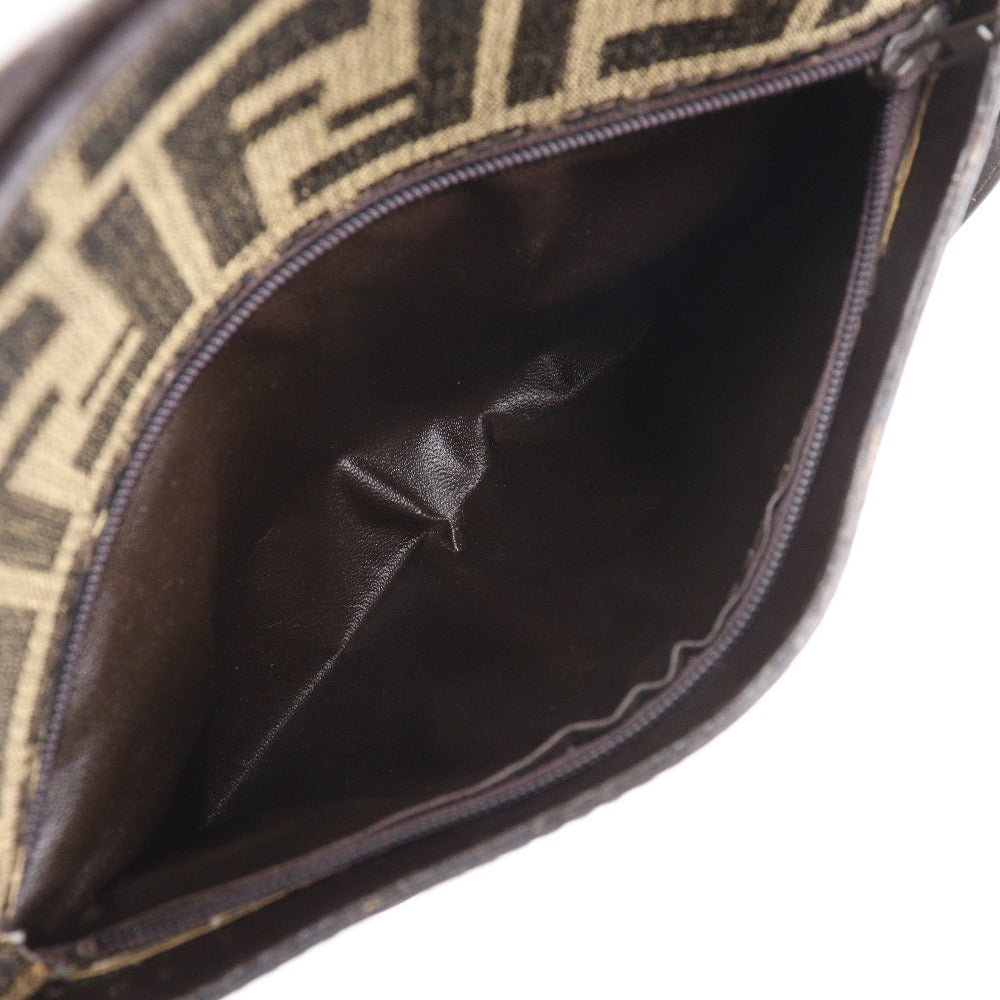 FENDI Shoulder Bag Nylon canvas Brown Zucca