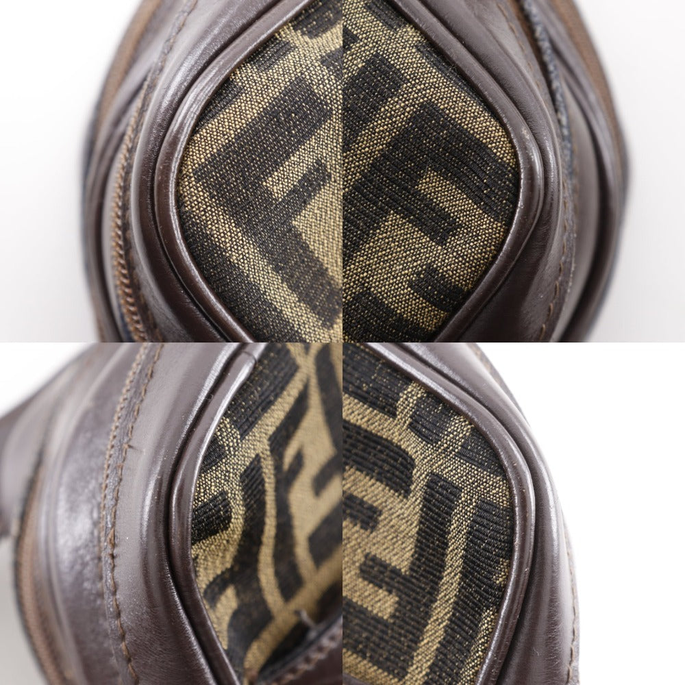 FENDI Shoulder Bag Nylon canvas Brown Zucca