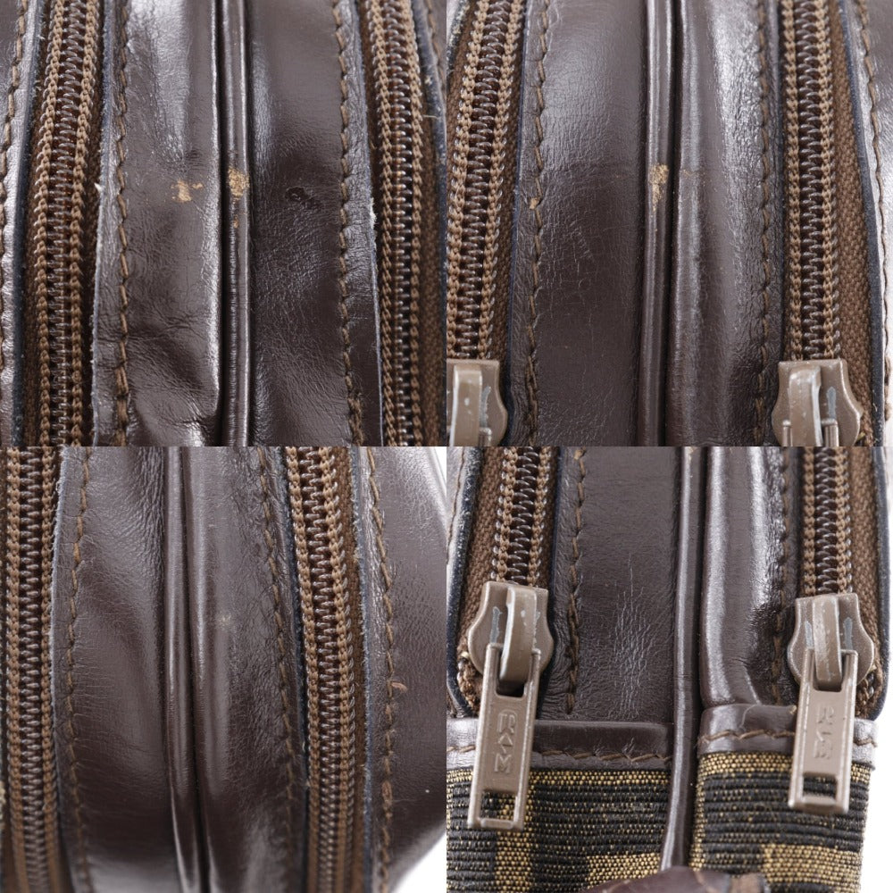 FENDI Shoulder Bag Nylon canvas Brown Zucca