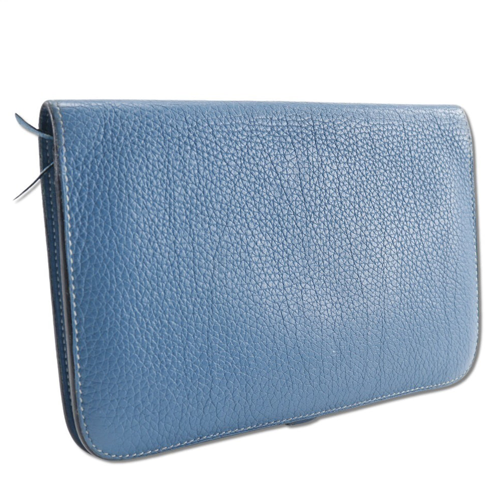 HERMES Long Wallet Purse Togo blue Dogon GM unisex(Unisex) Used Authentic