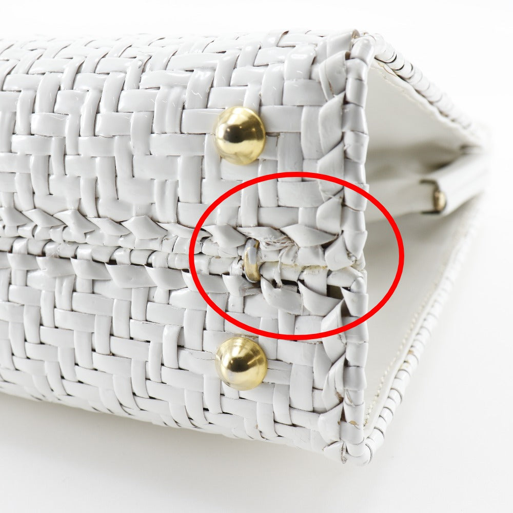 FENDI Handbag leather White Women Used Authentic